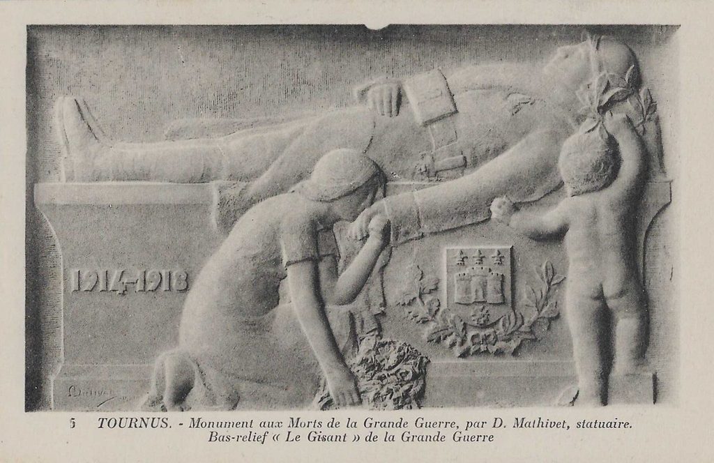 "Le Gisant" - Bas relief du monument aux morts de Tournus